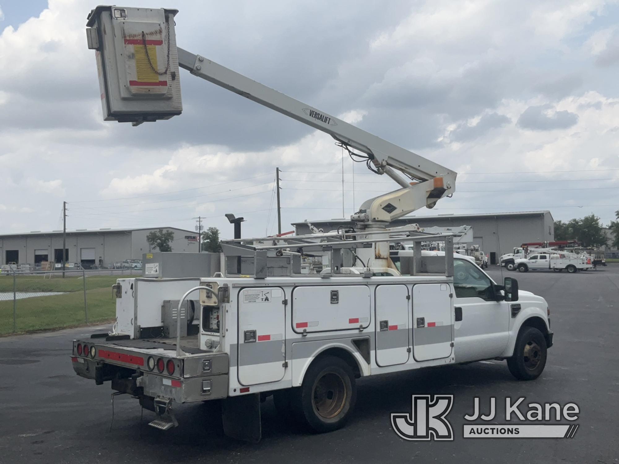 (Tampa, FL) Versalift TEL29N, Telescopic Non-Insulated Bucket Truck mounted behind cab on 2008 Ford