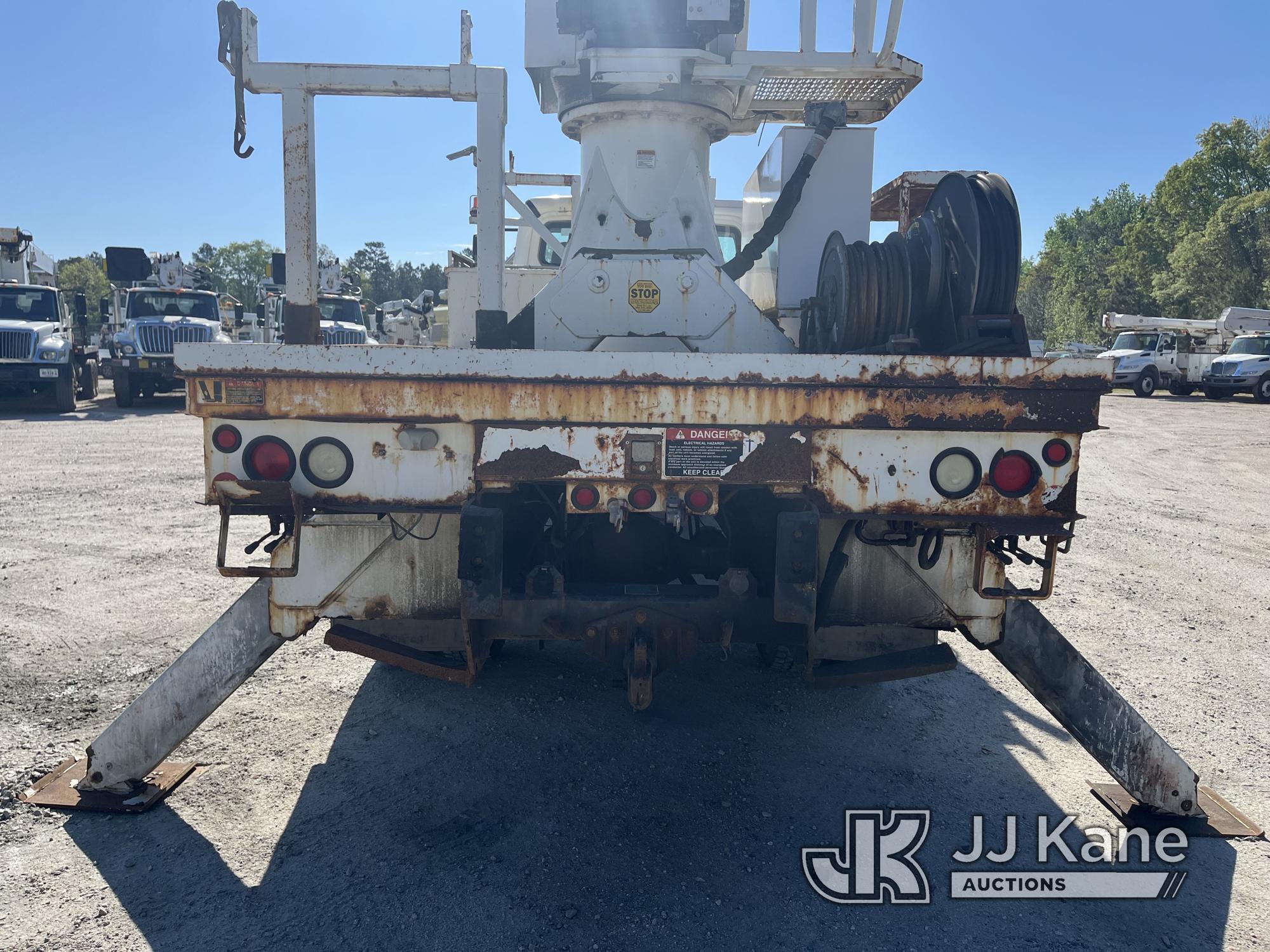 (Chester, VA) Altec DM47-TR, Digger Derrick rear mounted on 2012 Freightliner M2 106 4x4 Flatbed/Uti