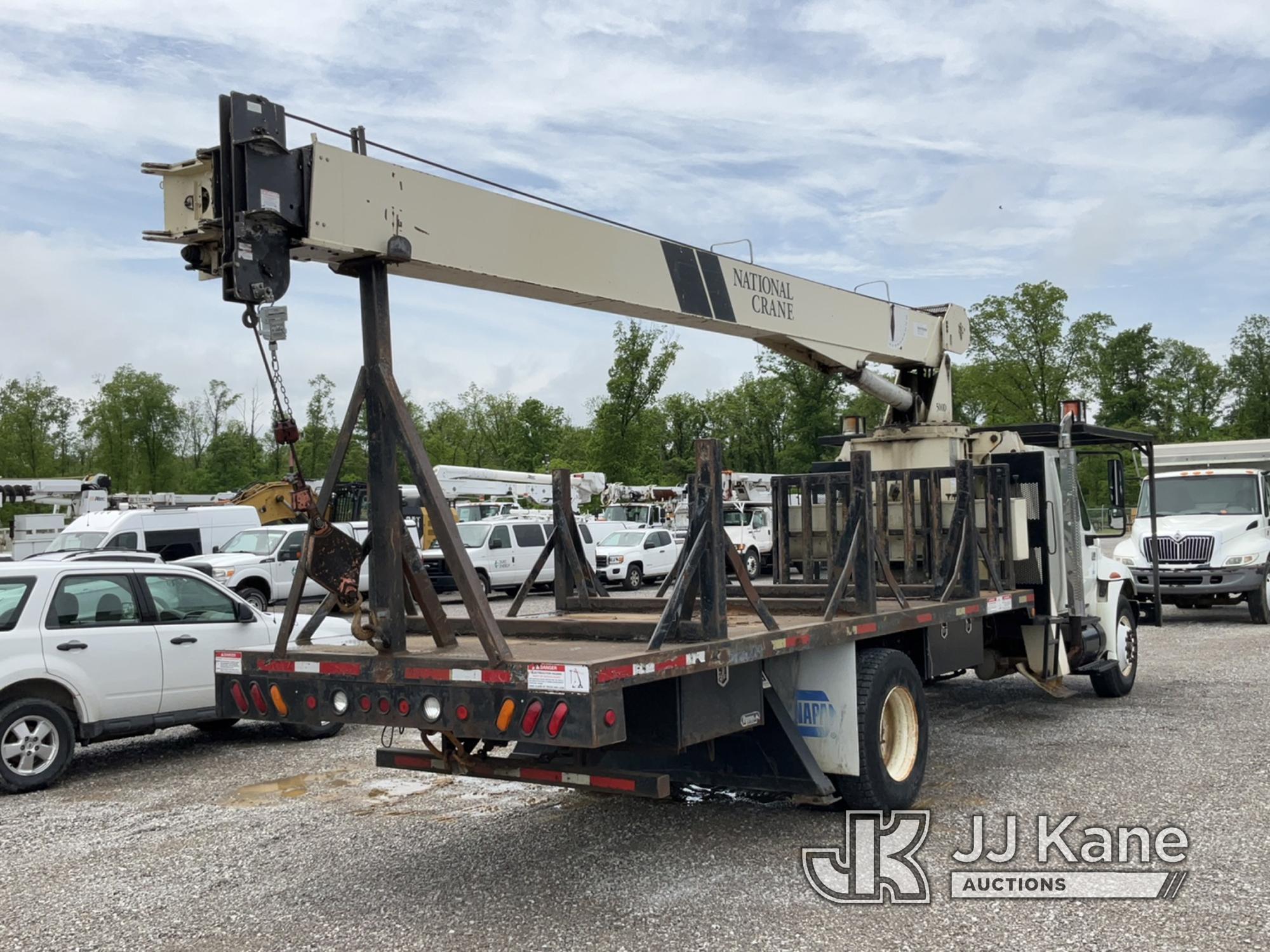 (Verona, KY) National 568D, Hydraulic Truck Crane mounted behind cab on 2004 International 4400 Flat