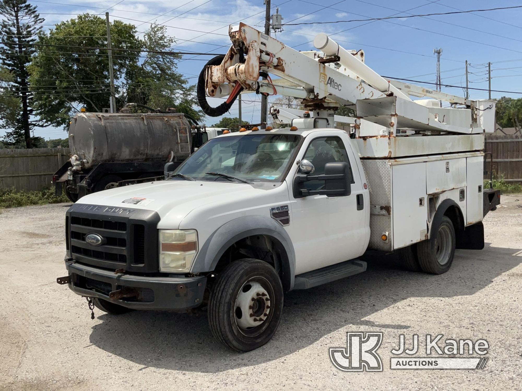 (Clearwater, FL) Altec AT37G, Articulating & Telescopic Bucket mounted behind cab on 2008 Ford F550