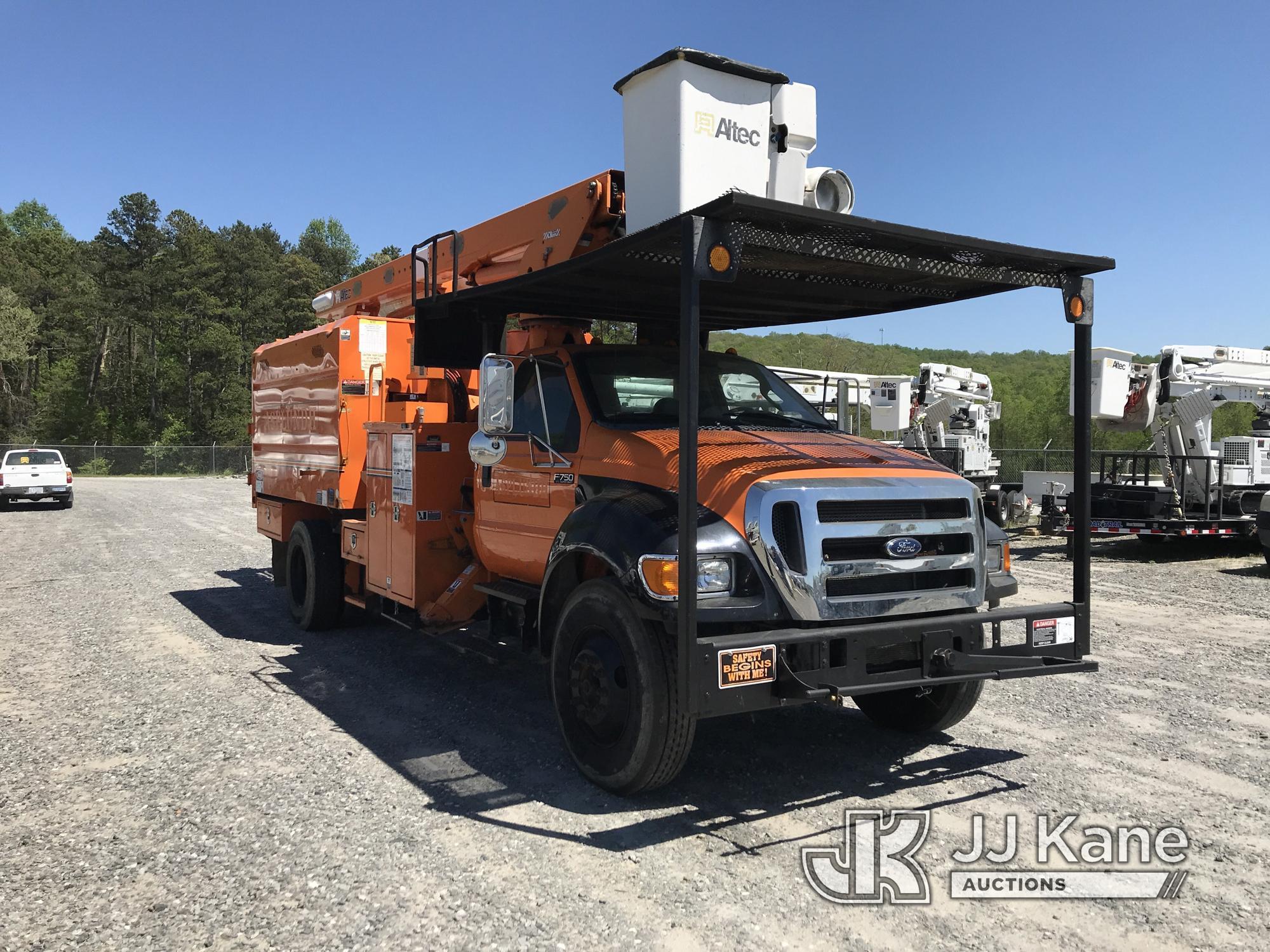 (Mount Airy, NC) Altec LR760E70, Over-Center Elevator Bucket Truck mounted behind cab on 2013 Ford F