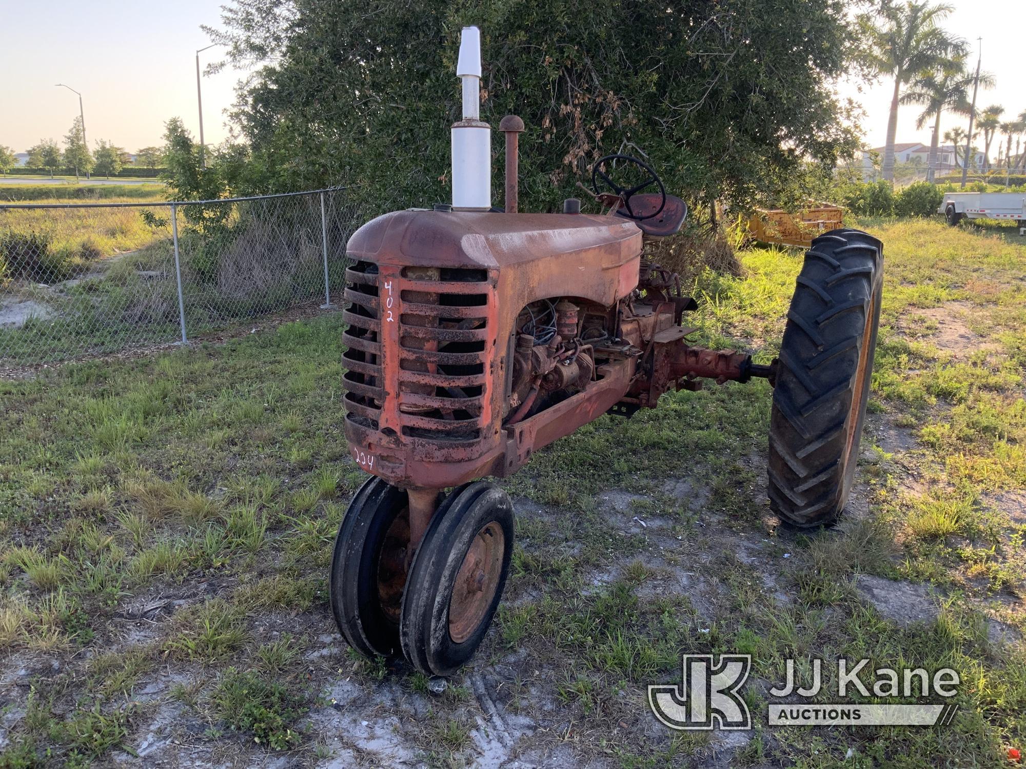 (Westlake, FL) 1950 Massey Harris Utility Tractor Not Running, Condition Unknown