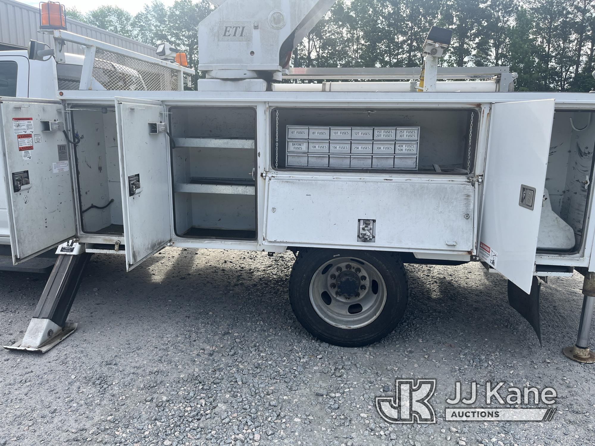 (Hertford, NC) ETI ETC37-IH, Articulating & Telescopic Material Handling Bucket Truck mounted behind