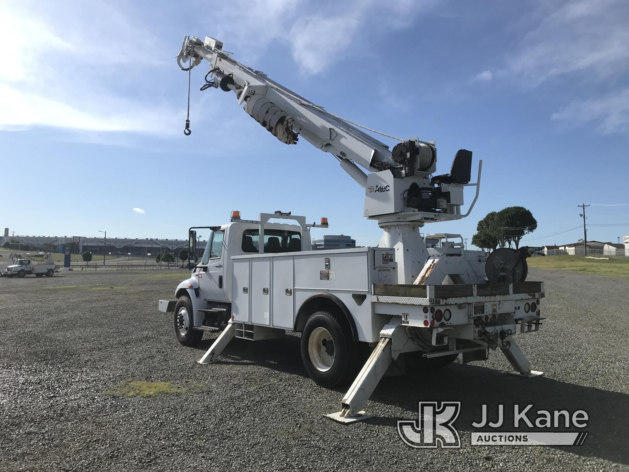 (Charlotte, NC) Altec DC47-TR, Digger Derrick rear mounted on 2012 International 4300 Utility Truck