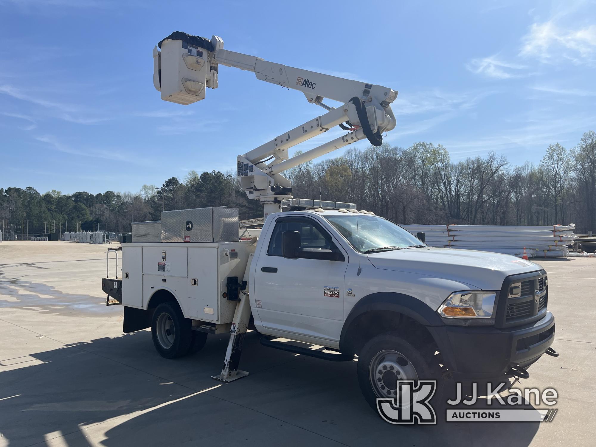 (Jefferson, GA) Altec AT37G, Articulating & Telescopic Bucket Truck mounted behind cab on 2012 Dodge