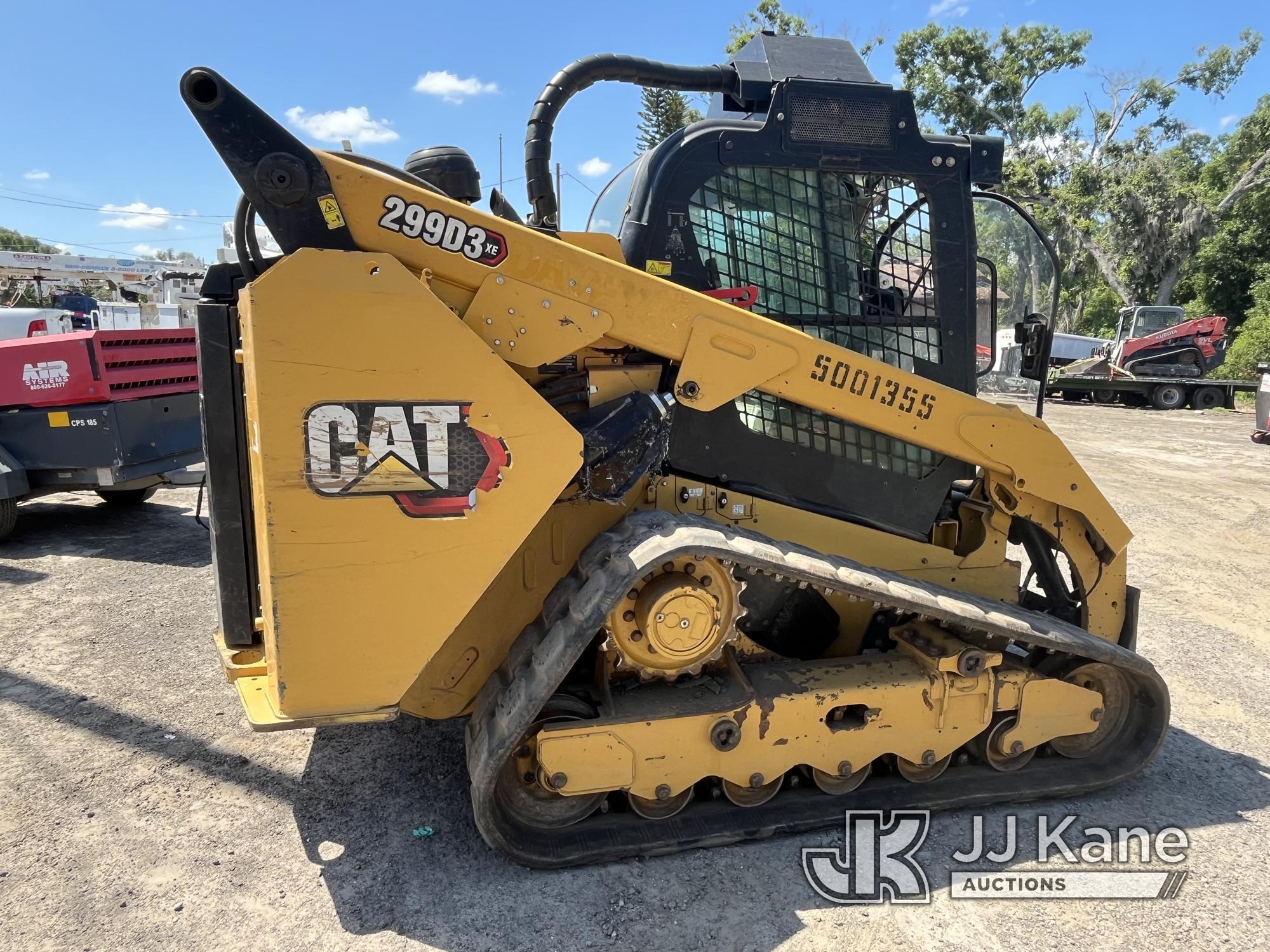 (Tampa, FL) 2020 Caterpillar 299D3XE Skid Steer Loader Runs, Moves)( Body Damage, Hydraulic Leak