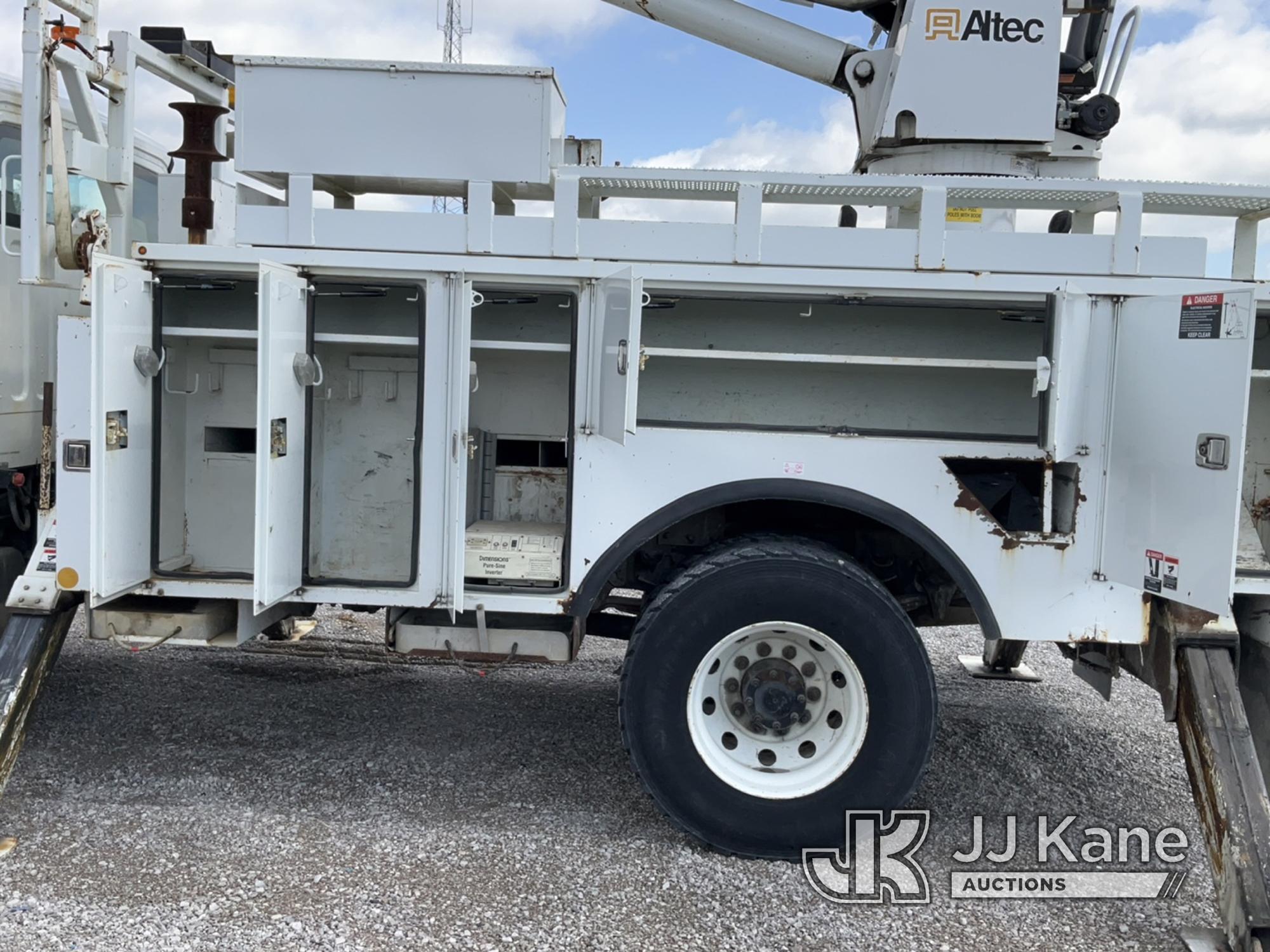 (Verona, KY) Altec DM47-TR, Digger Derrick rear mounted on 2011 Freightliner M2 106 Utility Truck Ru