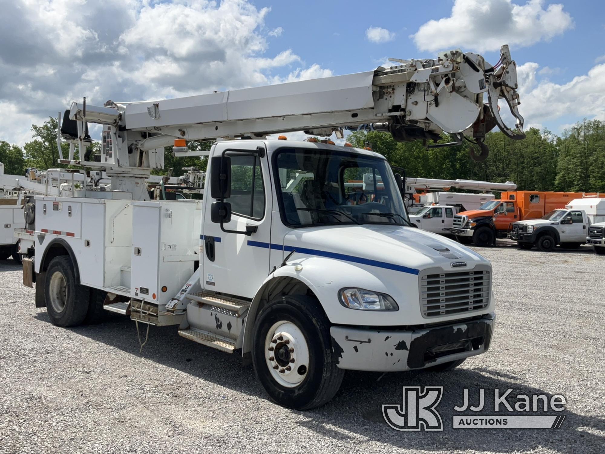 (Verona, KY) Altec DM47-TR, Digger Derrick rear mounted on 2011 Freightliner M2 106 Utility Truck Ru