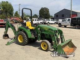 (Charlotte, NC) 2020 John Deere 2032R MFWD Mini Tractor Loader Backhoe Runs, Moves & Operates