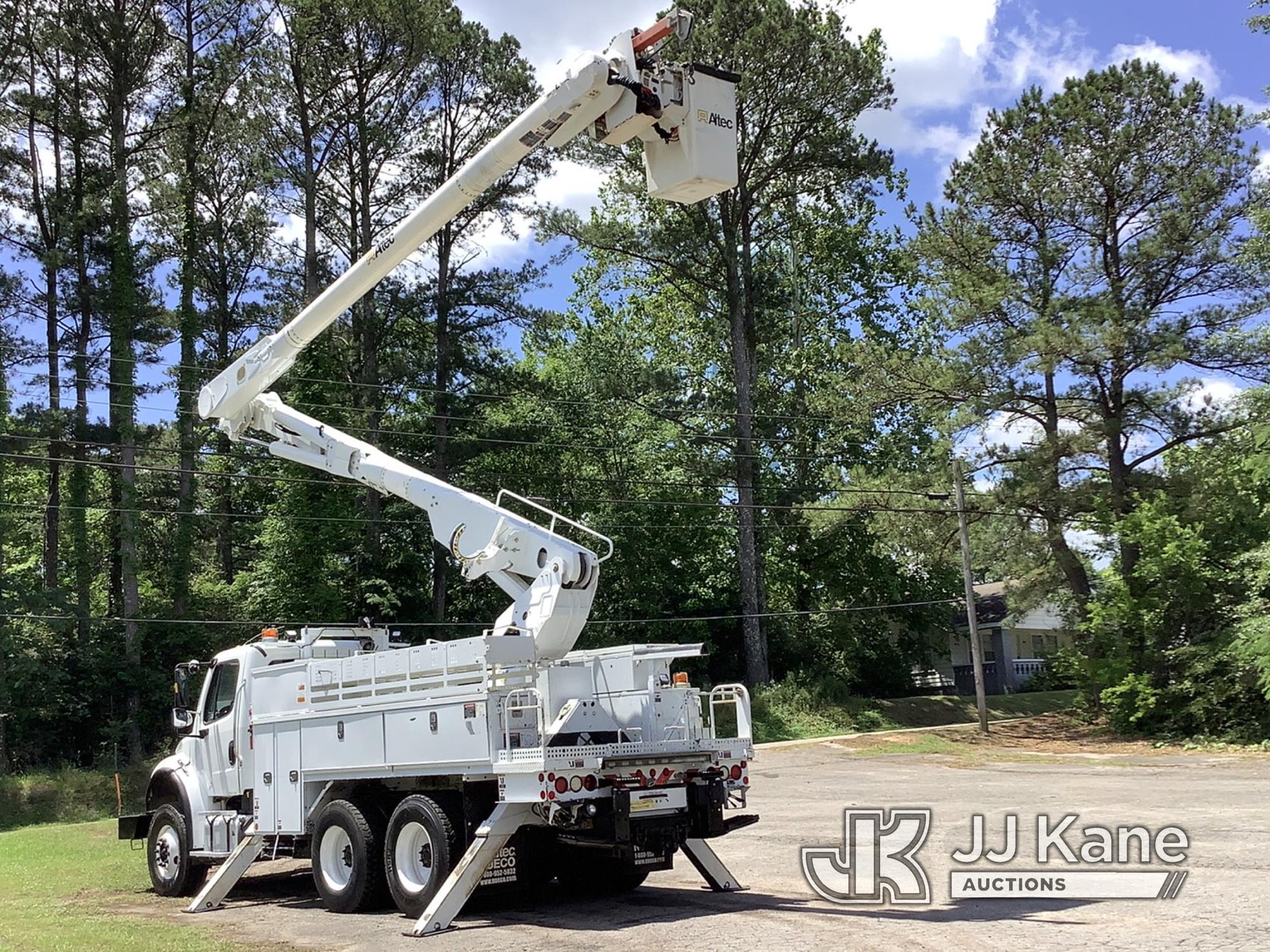 (Graysville, AL) Altec AM855-MH, Over-Center Material Handling Bucket rear mounted on 2015 Freightli