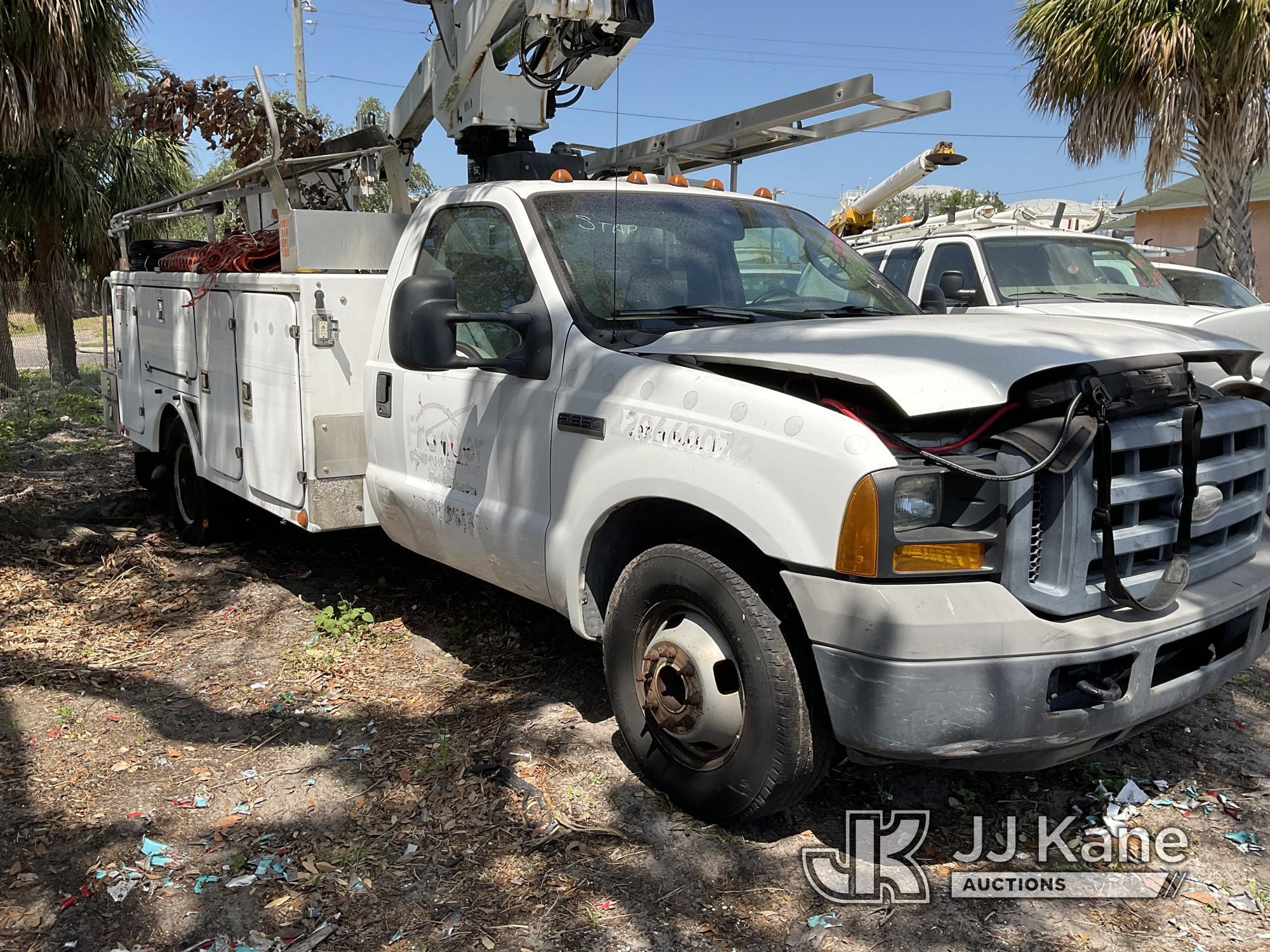 (Tampa, FL) Altec AT200-A, Telescopic Non-Insulated Bucket Truck mounted behind cab on 2006 Ford F35