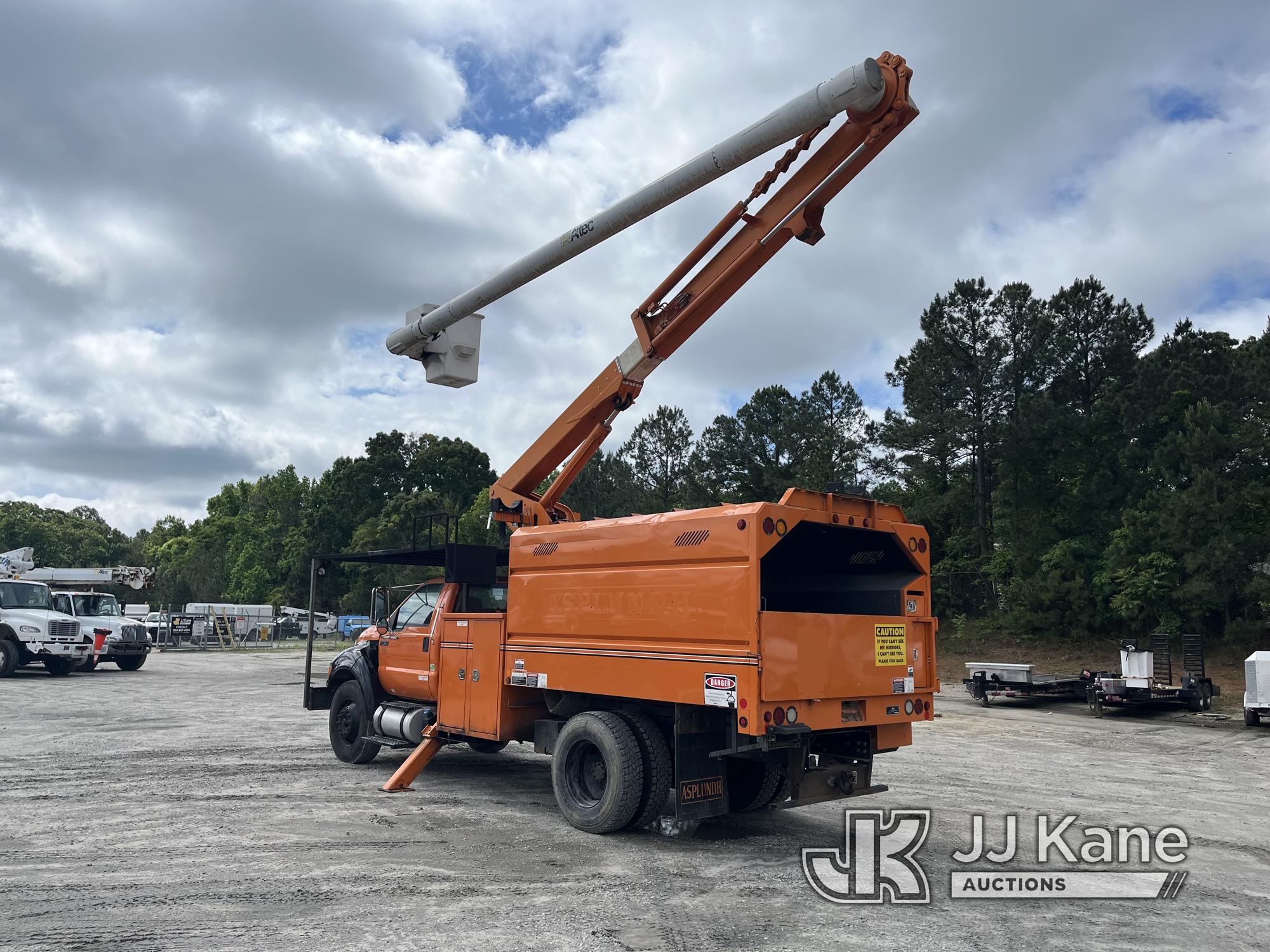 (Chester, VA) Altec LR756, Over-Center Bucket Truck mounted behind cab on 2015 Ford F750 Chipper Dum