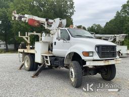 (New Tazewell, TN) Terex Commander 4042, Digger Derrick mounted behind cab on 2003 Ford F750 4x4 Fla