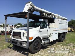 (Ocala, FL) Altec LR756, Over-Center Bucket Truck mounted behind cab on 2013 Ford F750 Chipper Dump