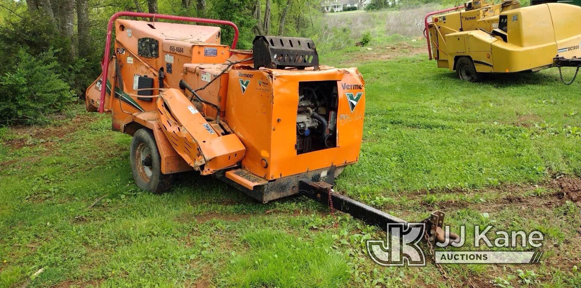 (Kodak, TN) 2014 Vermeer BC1000XL Chipper (12in Drum), trailer mtd No Title) (Not Running, Condition