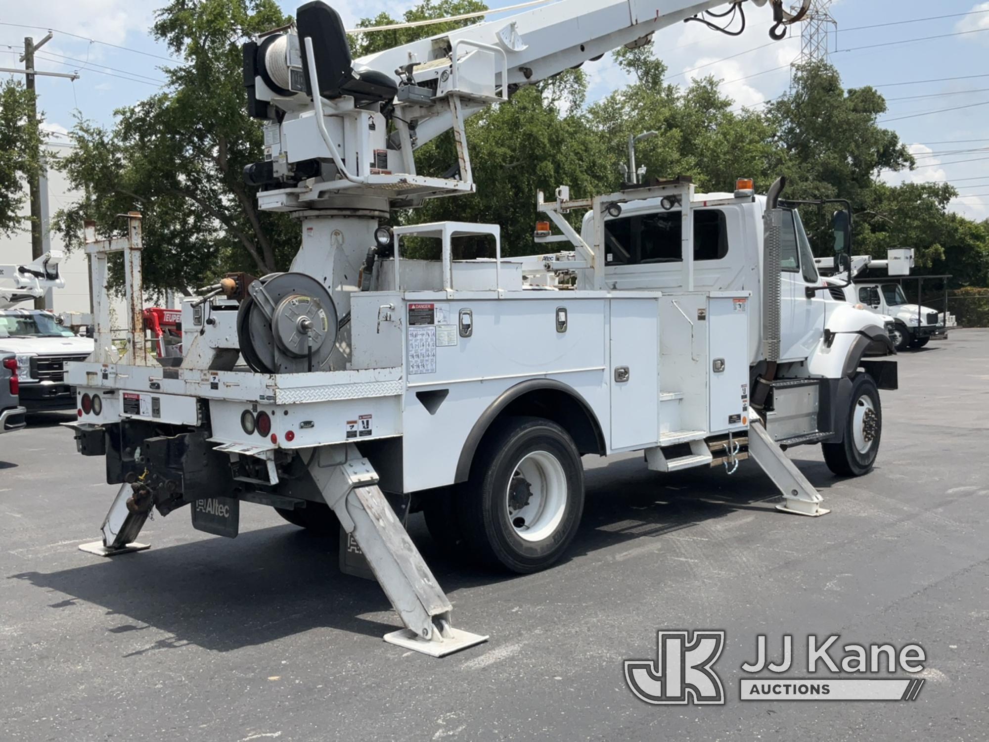 (Tampa, FL) Altec DC47-TR, Digger Derrick rear mounted on 2017 International 7300 4x4 Utility Truck