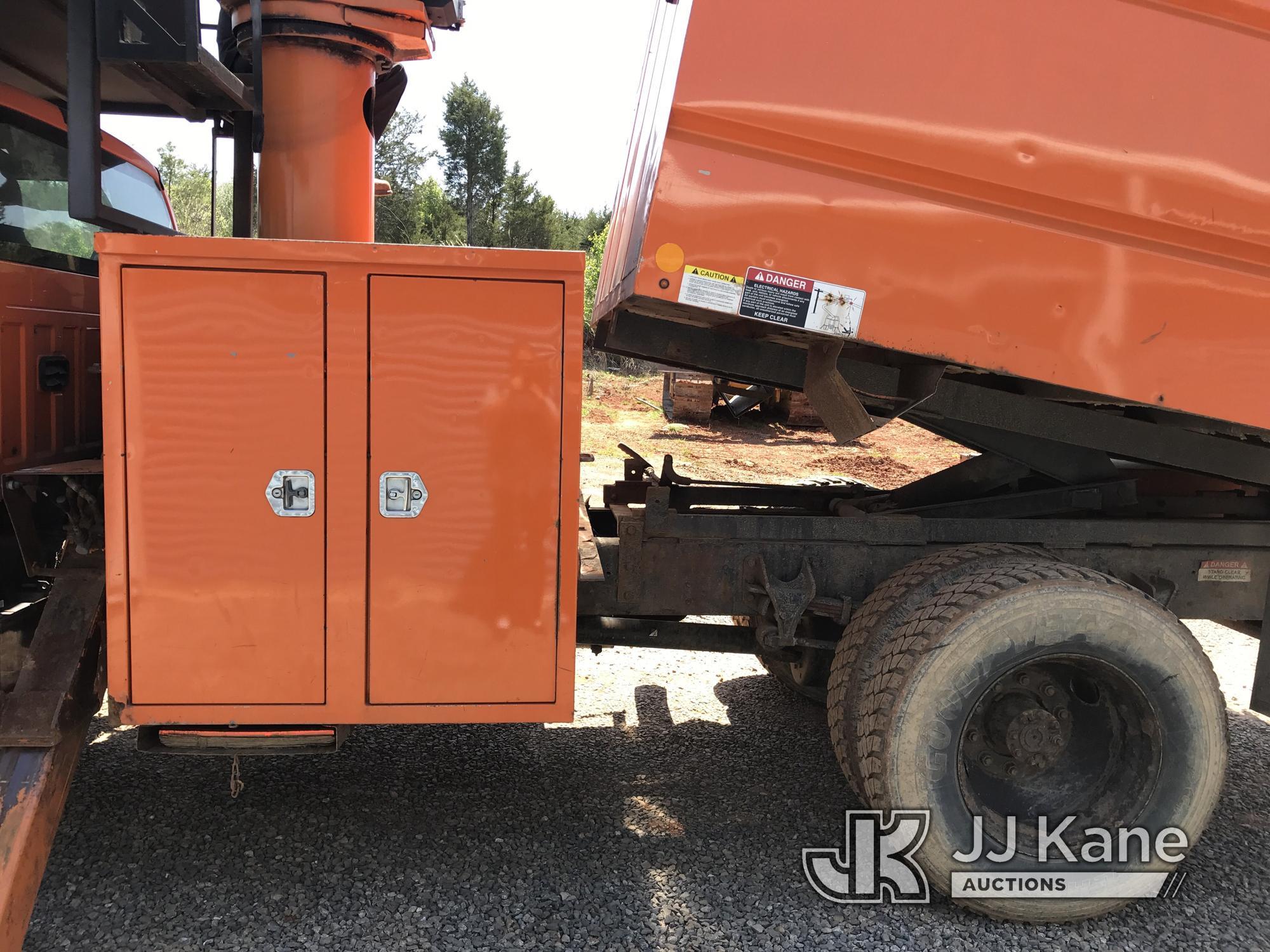 (Kodak, TN) Altec LR756, Over-Center Bucket Truck mounted behind cab on 2013 Ford F750 Chipper Dump