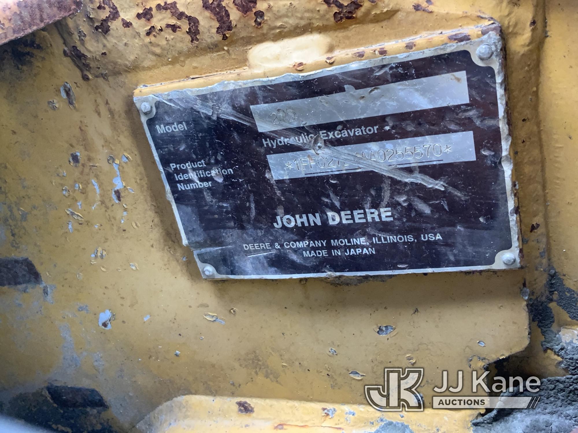 (Fort Pierce, FL) JOHN DEERE 27D Hydraulic Excavator Not Running, Condition Unknown)( Hour Meter Not