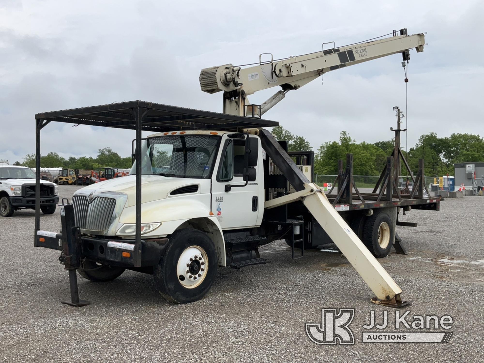 (Verona, KY) National 568D, Hydraulic Truck Crane mounted behind cab on 2004 International 4400 Flat