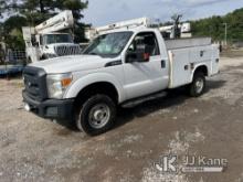 (Charlotte, NC) 2013 Ford F350 4x4 Service Truck Runs, Moves & Crane Operates) (Jump To Start, Air C