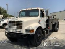 (Miami, FL) 1990 International 4900 Reel Loader Truck Runs & Moves)( Reel Carrier Condition Unknown,
