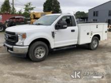 (Charlotte, NC) 2020 Ford F250 Service Truck Runs & Moves) (Body Damage, Missing Passenger Side Door