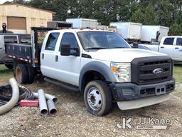 (Douglasville, GA) 2011 Ford F450 Crew-Cab Flatbed Truck Not Running, Condition Unknown, Headlight B