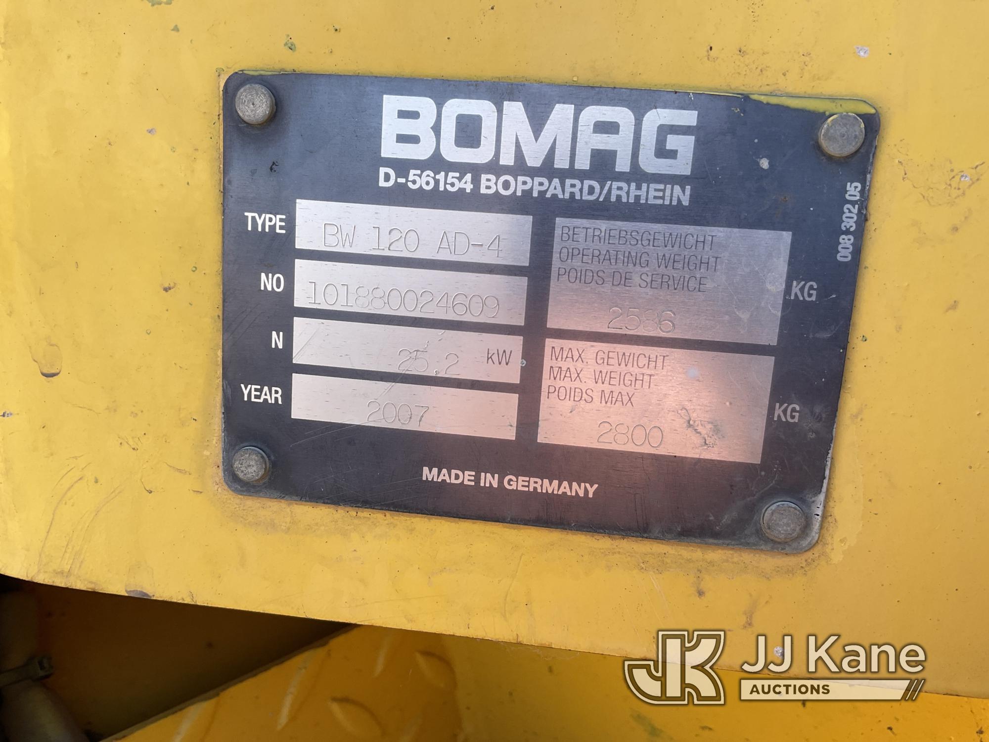 (Dixon, CA) 2007 Bomag BW120AD-4 Double-Drum Roller Runs, Moves & Operates