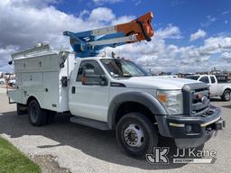 (Dixon, CA) Altec AT37G, mounted behind cab on 2012 Ford F550 4x4 Service Truck Runs, Moves, & Upper