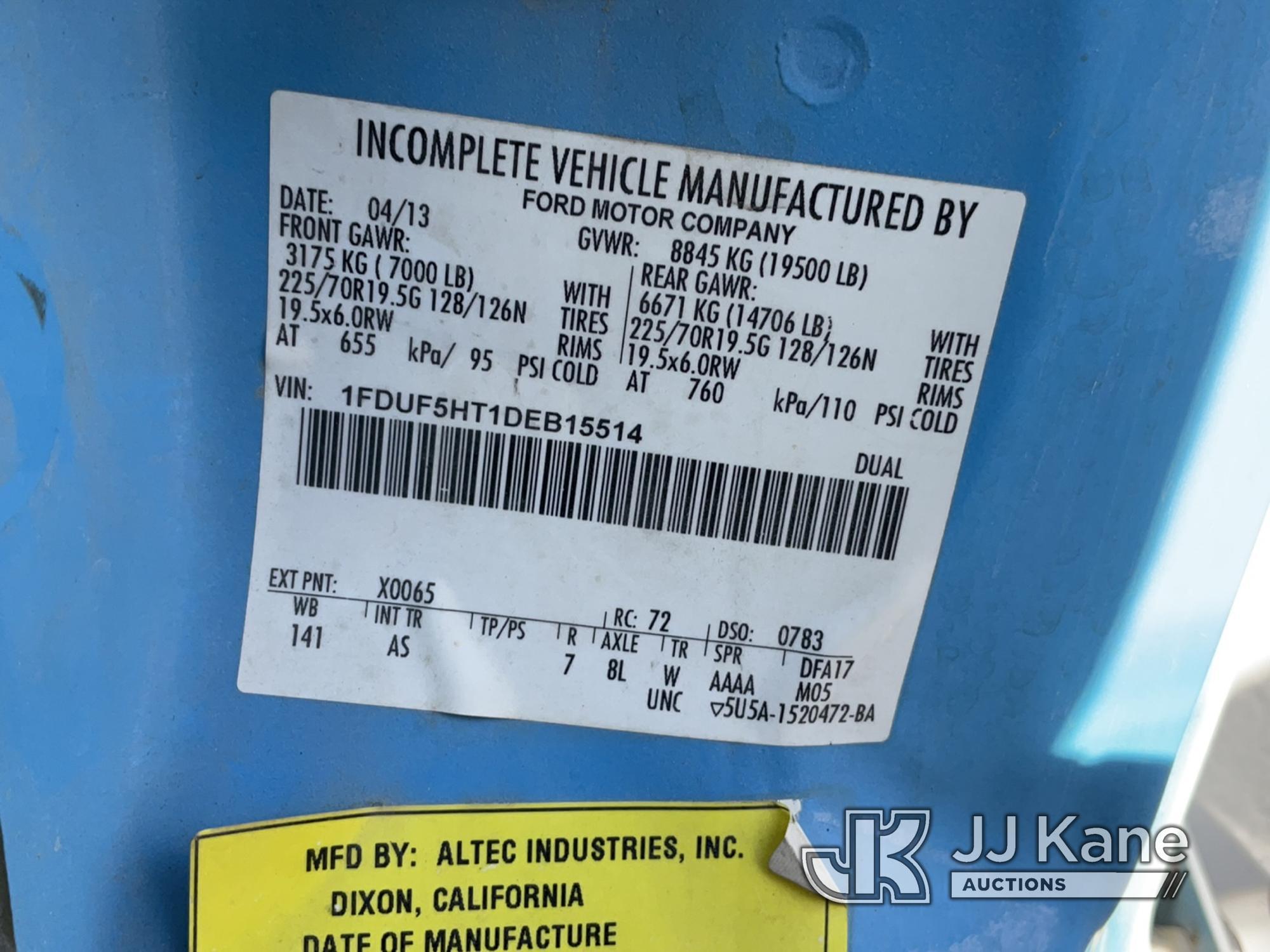 (Dixon, CA) Altec AT37G, , 2013 Ford F550 4x4 Service Truck Not Running, Does Not Operate, Column Sh