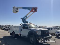 (Dixon, CA) Altec AT37-G, Articulating & Telescopic Bucket Truck mounted behind cab on 2011 Ford F55