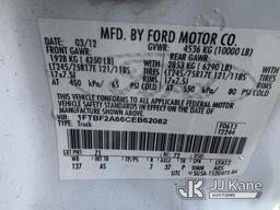 (Dixon, CA) 2012 Ford F250 Pickup Truck Runs, Moves, & Operates, Brake/ABS Faults