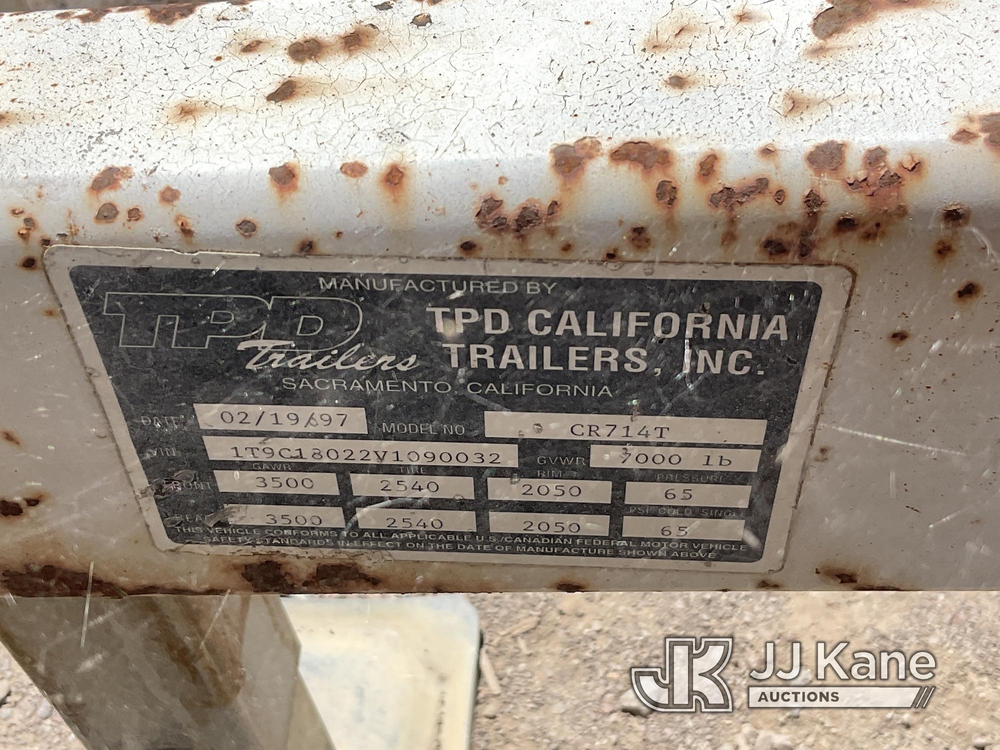 (Dixon, CA) 1997 TPD Trailers CR714T Cargo Trailer Used)( Paint Damage