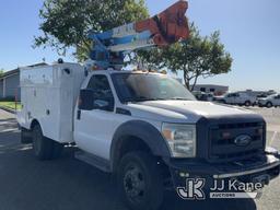 (Dixon, CA) Altec AT37G, Bucket Truck mounted behind cab on 2013 Ford F550 4x4 Service Truck Runs, M