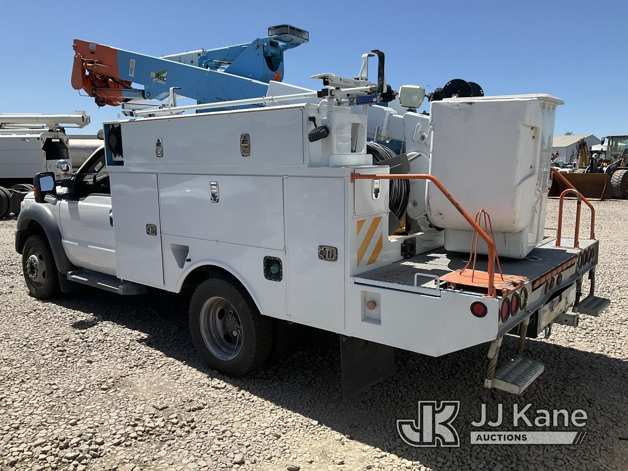 (Dixon, CA) Altec AT37-G, Articulating & Telescopic Bucket Truck mounted behind cab on 2011 Ford F55