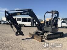 (Dixon, CA) 2017 Volvo ECR58D Hydraulic Crawler Excavator, Backfill blade, Thumb, Rubber tracks, ORO