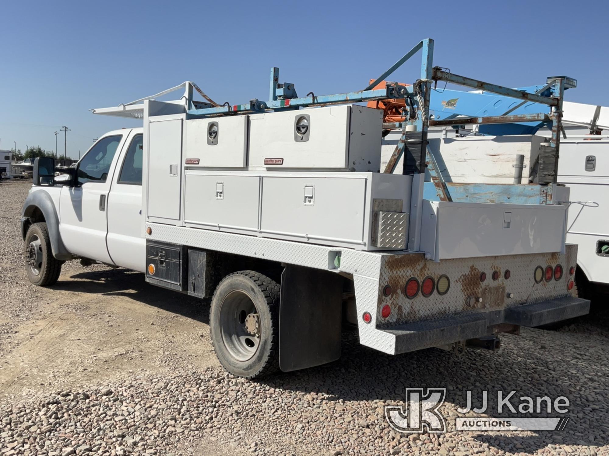 (Dixon, CA) 2011 Ford F550 4x4 Crew-Cab Pickup Truck Not Running, Cranks Does Not Start, Hood Damage