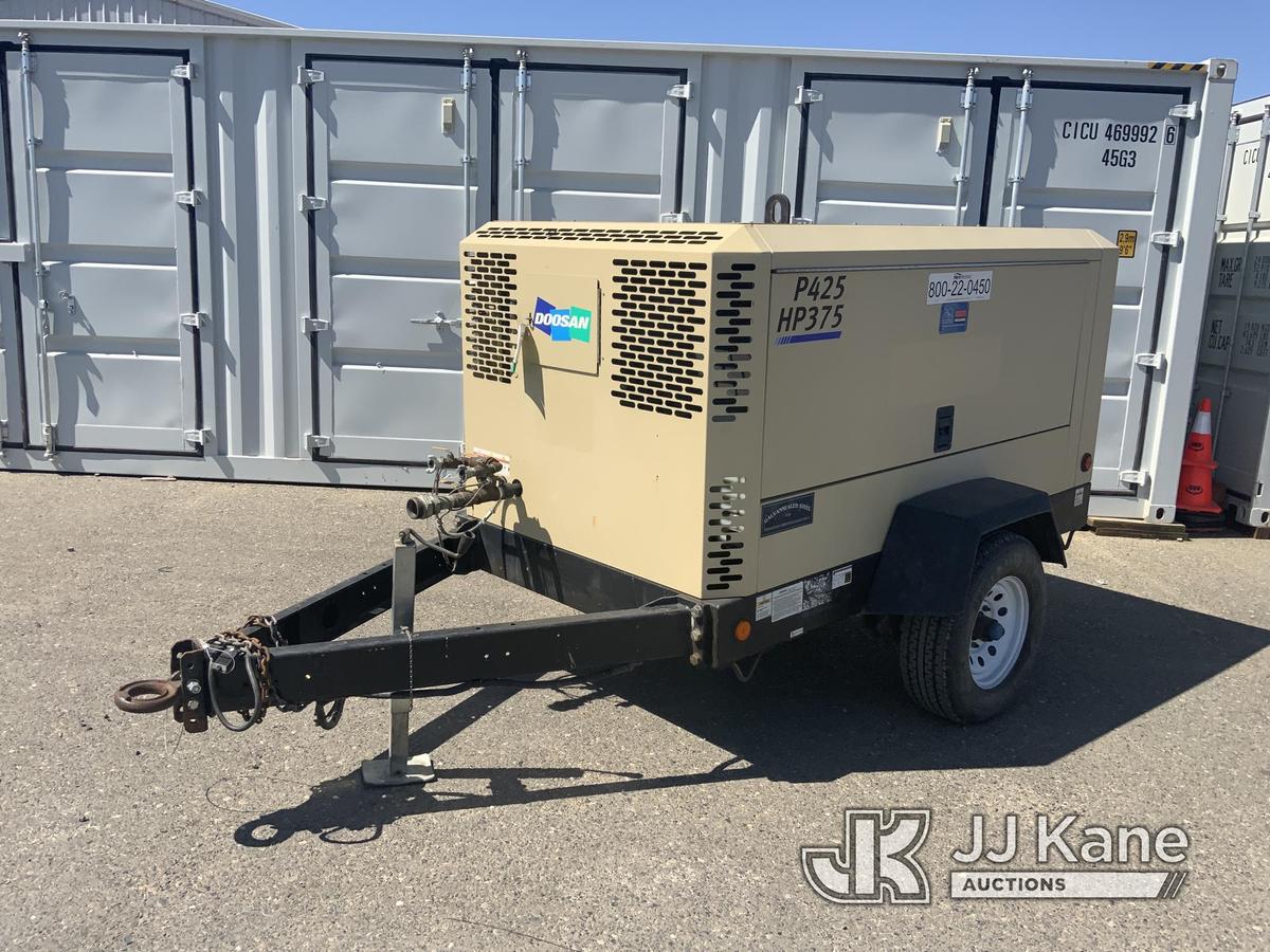 (Dixon, CA) 2018 DOOSAN P425 Portable Air Compressor, Doosan P425 Runs & Operates) (Builds Air) (App