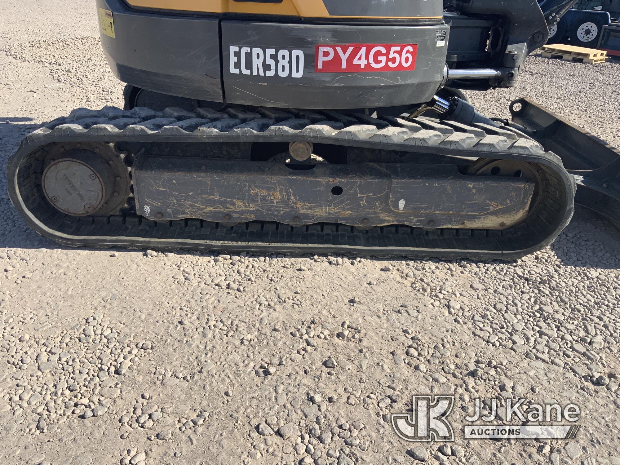 (Dixon, CA) 2017 Volvo ECR58D Hydraulic Crawler Excavator, Backfill blade, Thumb, Rubber tracks, ORO