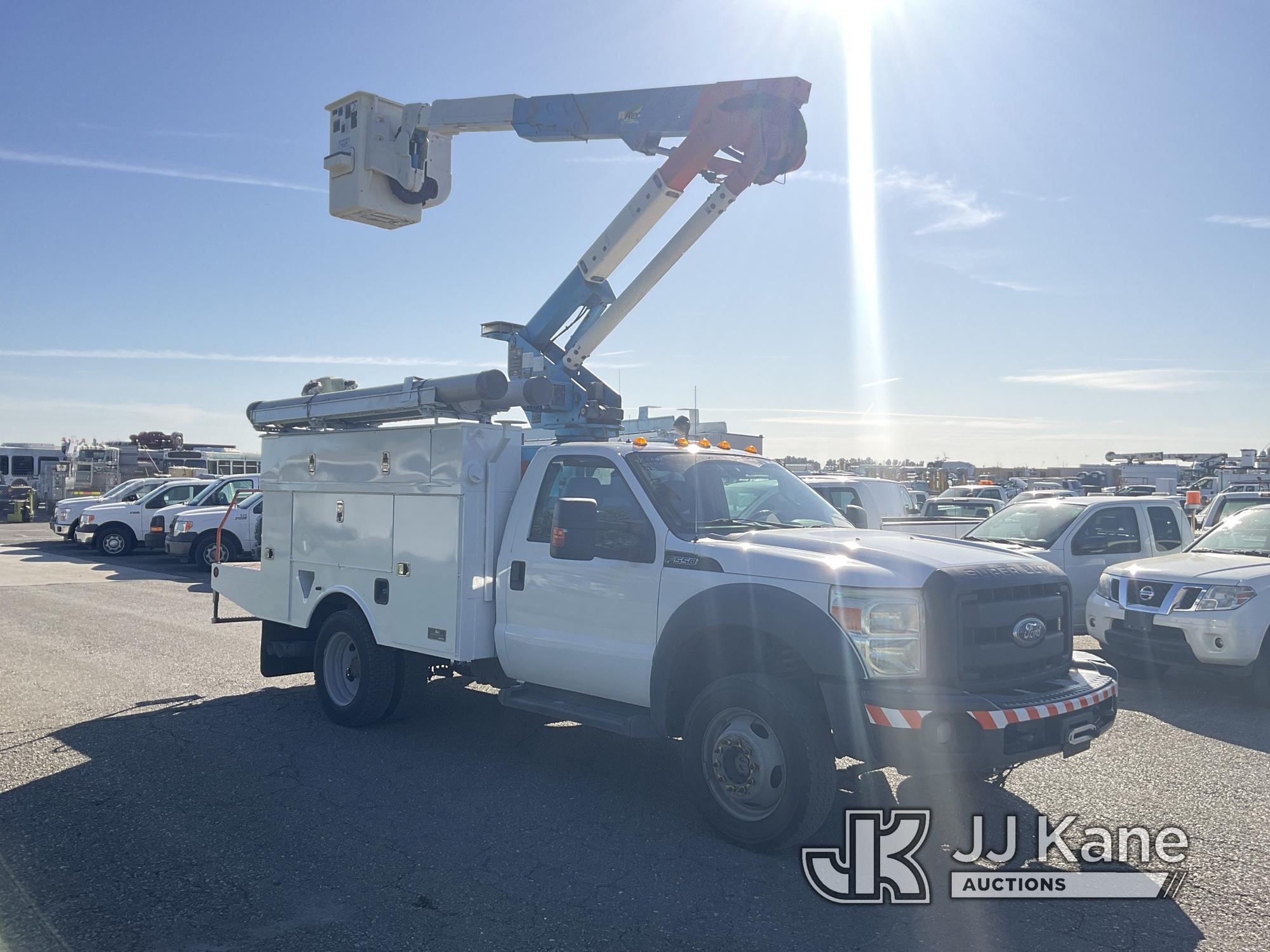 (Dixon, CA) Altec AT37G, Articulating & Telescopic Bucket Truck mounted behind cab on 2011 Ford F550