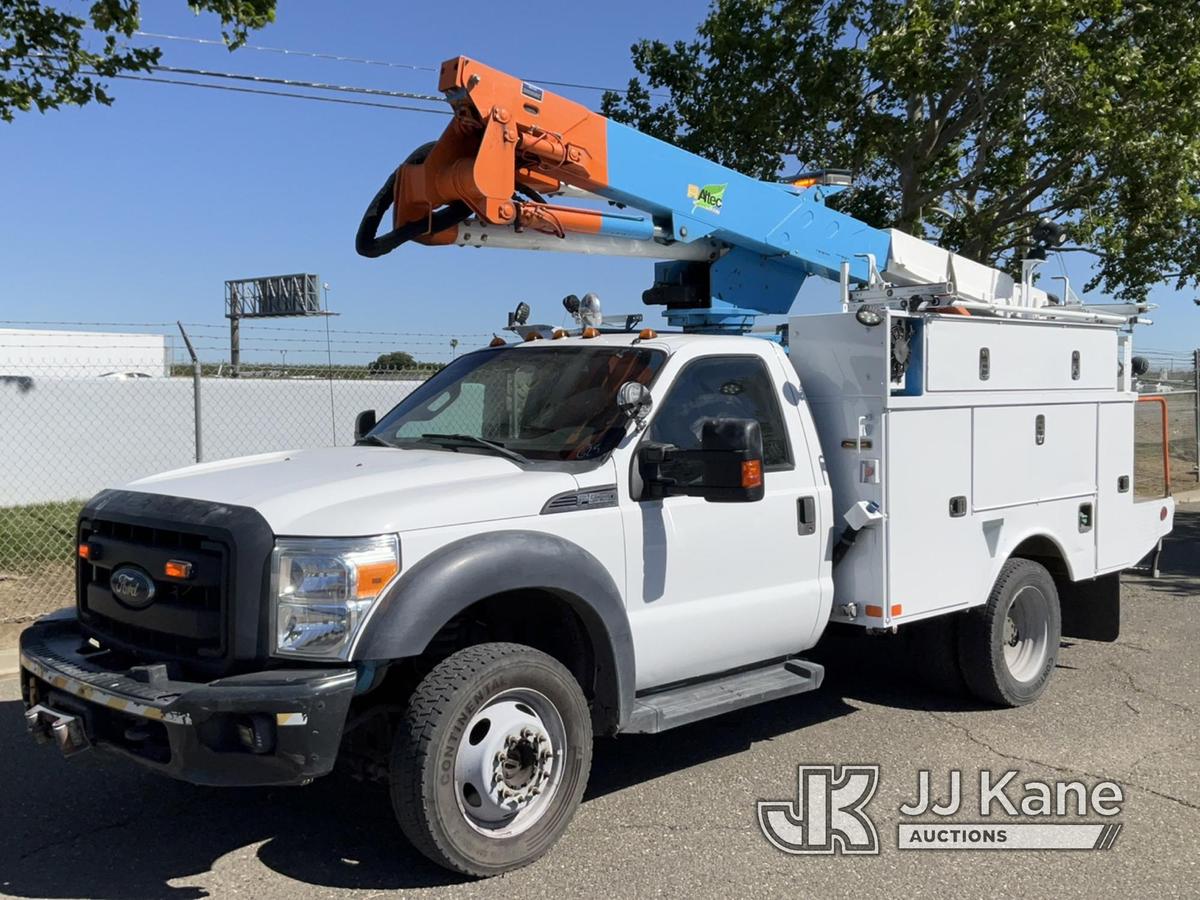 (Dixon, CA) Altec AT37G, Bucket Truck mounted behind cab on 2013 Ford F550 4x4 Service Truck Runs, M