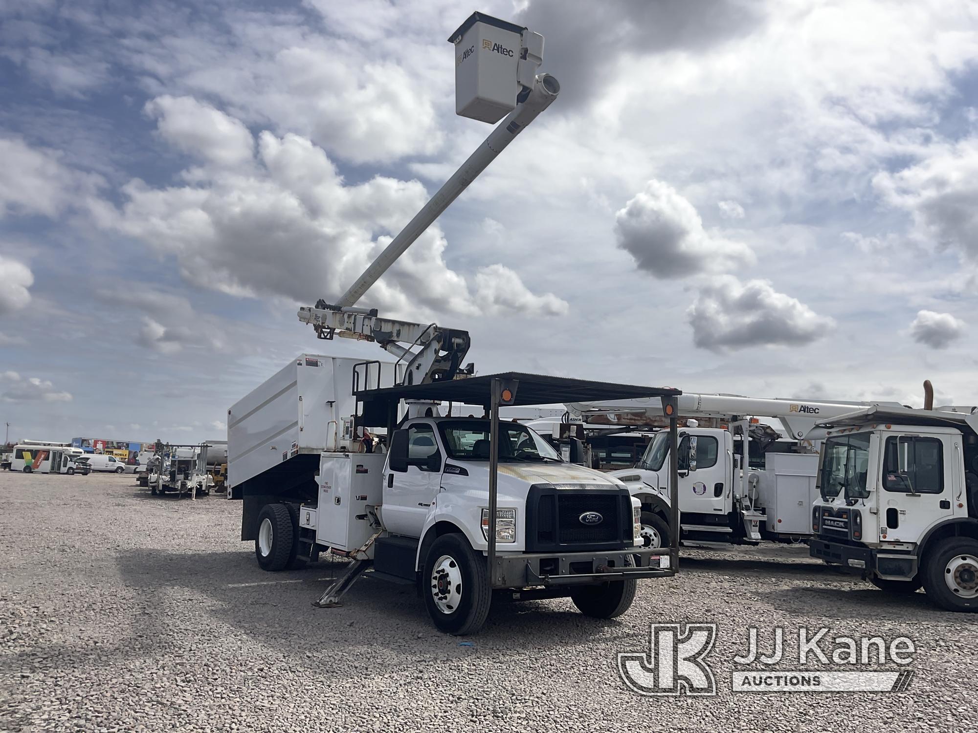 (Dixon, CA) Altec LR7-60E70, Over-Center Elevator Bucket Truck mounted behind cab on 2017 Ford F750