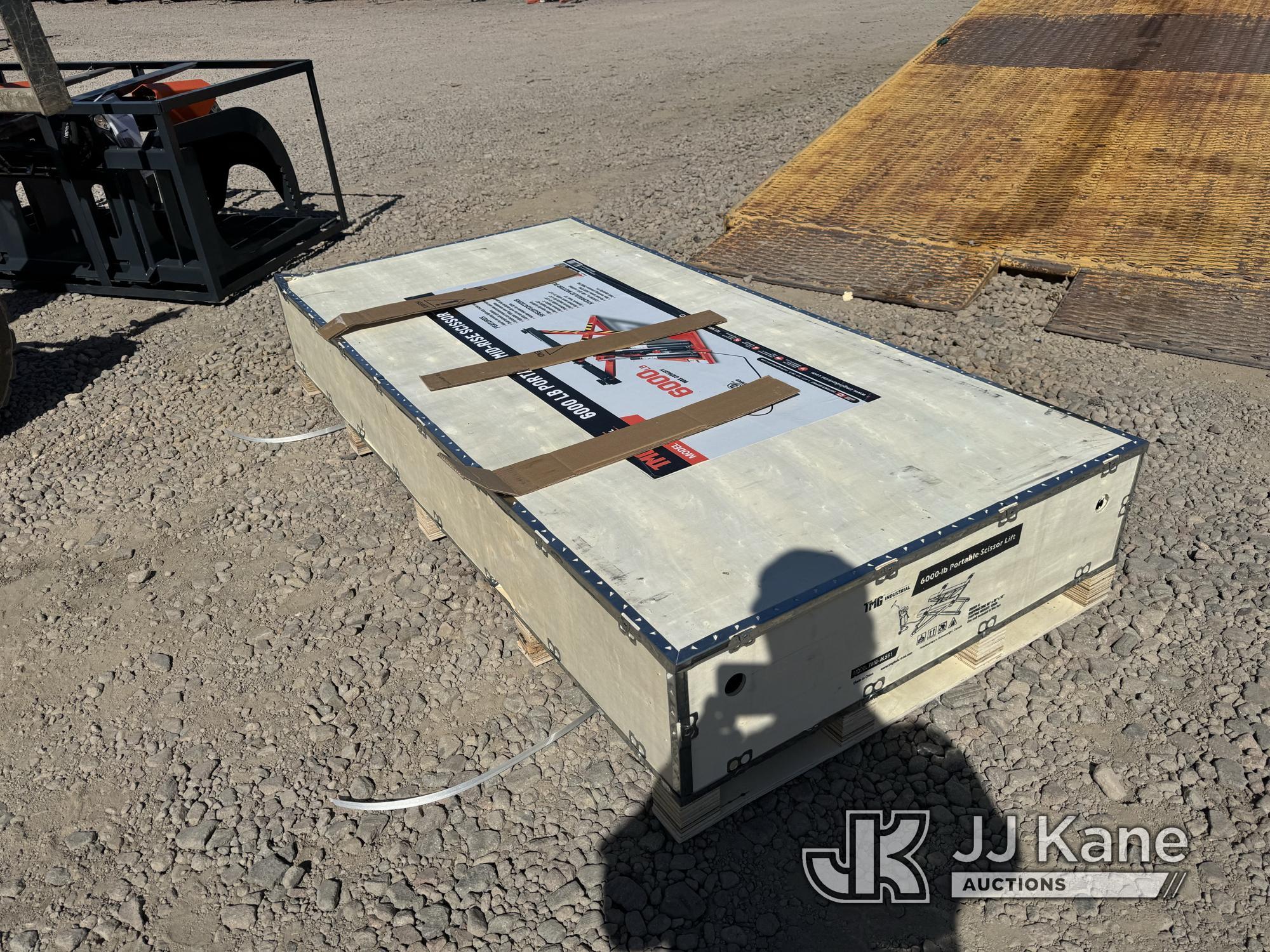 (Dixon, CA) 6000lb Portable Scissor Lift (New) NOTE: This unit is being sold AS IS/WHERE IS via Time