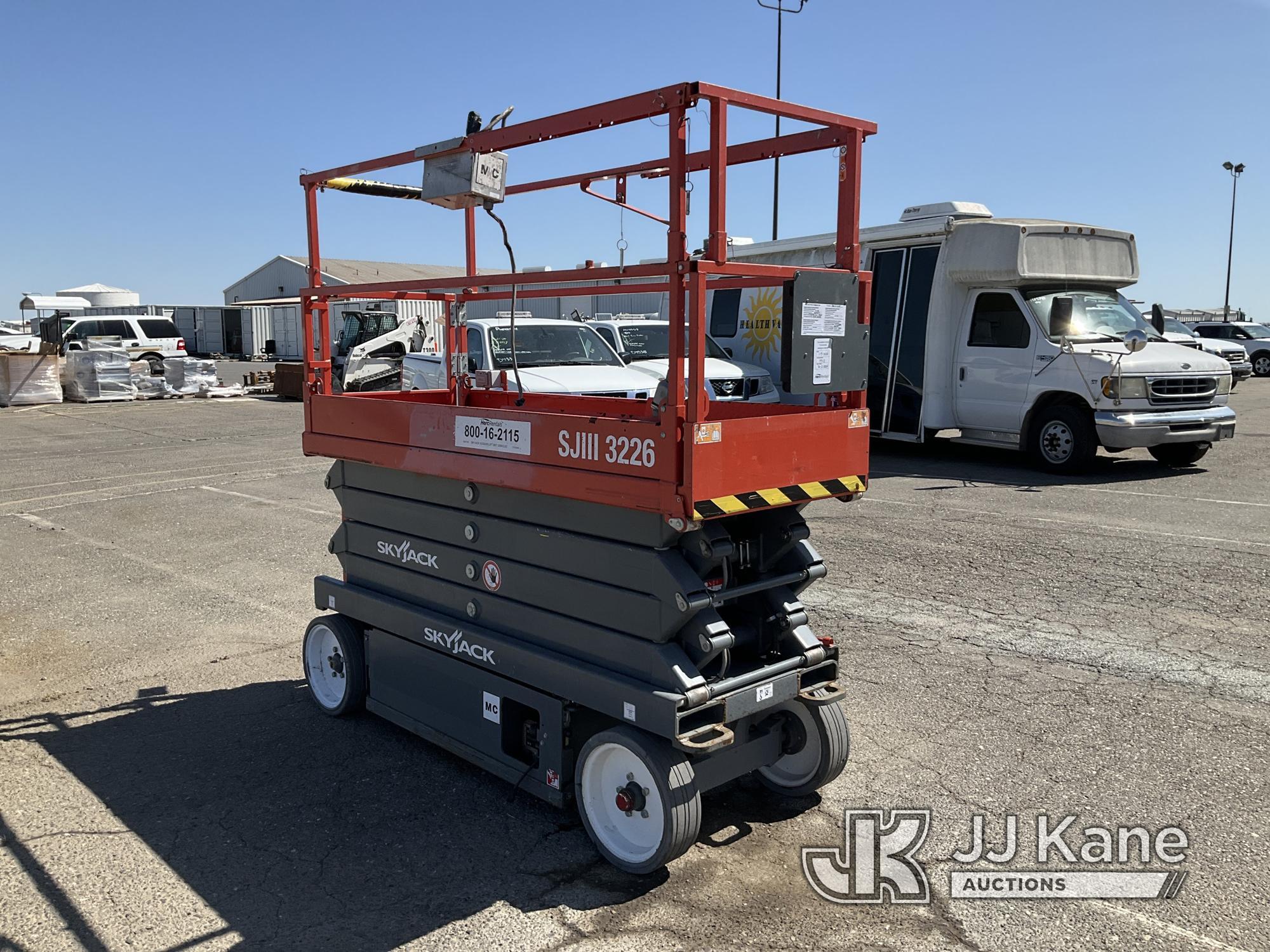 (Dixon, CA) Skyjack Scissor Lift 26ft 32in Electric. (Operates.) NOTE: This unit is being sold AS IS