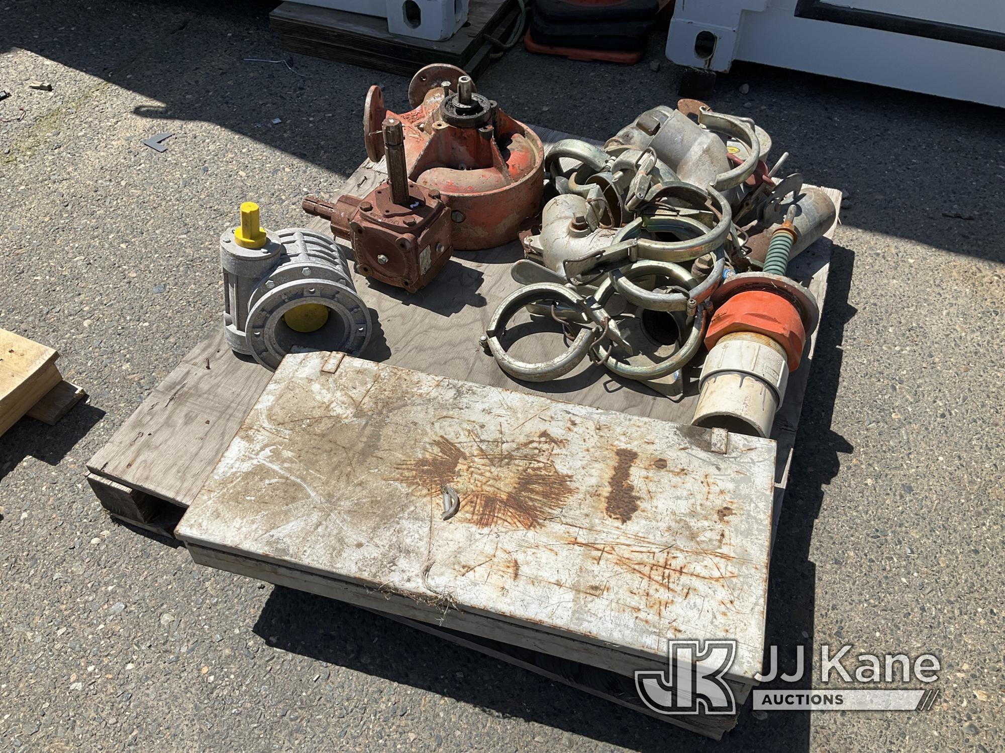 (Dixon, CA) Pallet With Irrigation Reel & Miscellaneous parts. NOTE: This unit is being sold AS IS/W