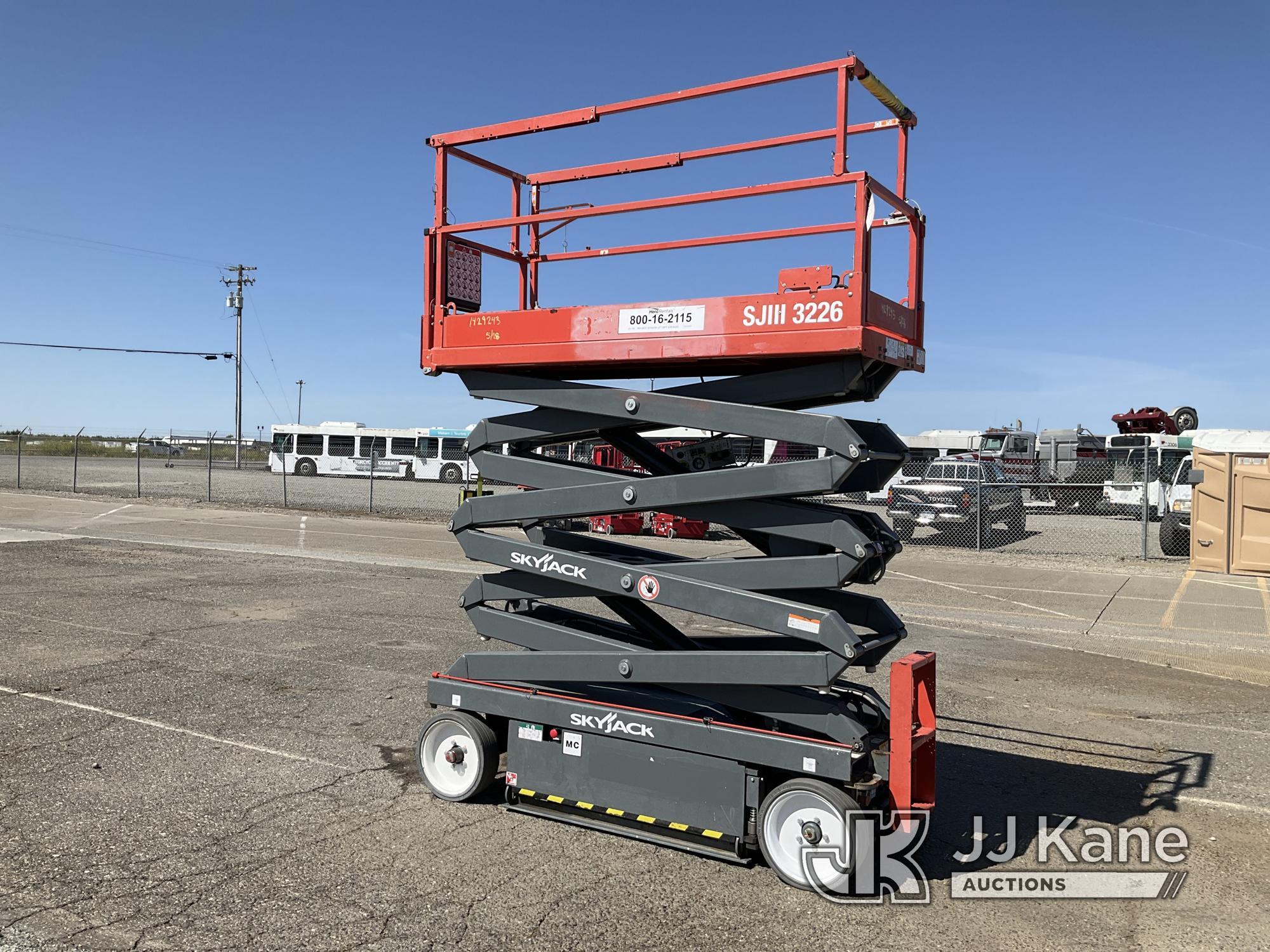 (Dixon, CA) Skyjack Scissor Lift 26ft 32in Electric. (Operates.) NOTE: This unit is being sold AS IS