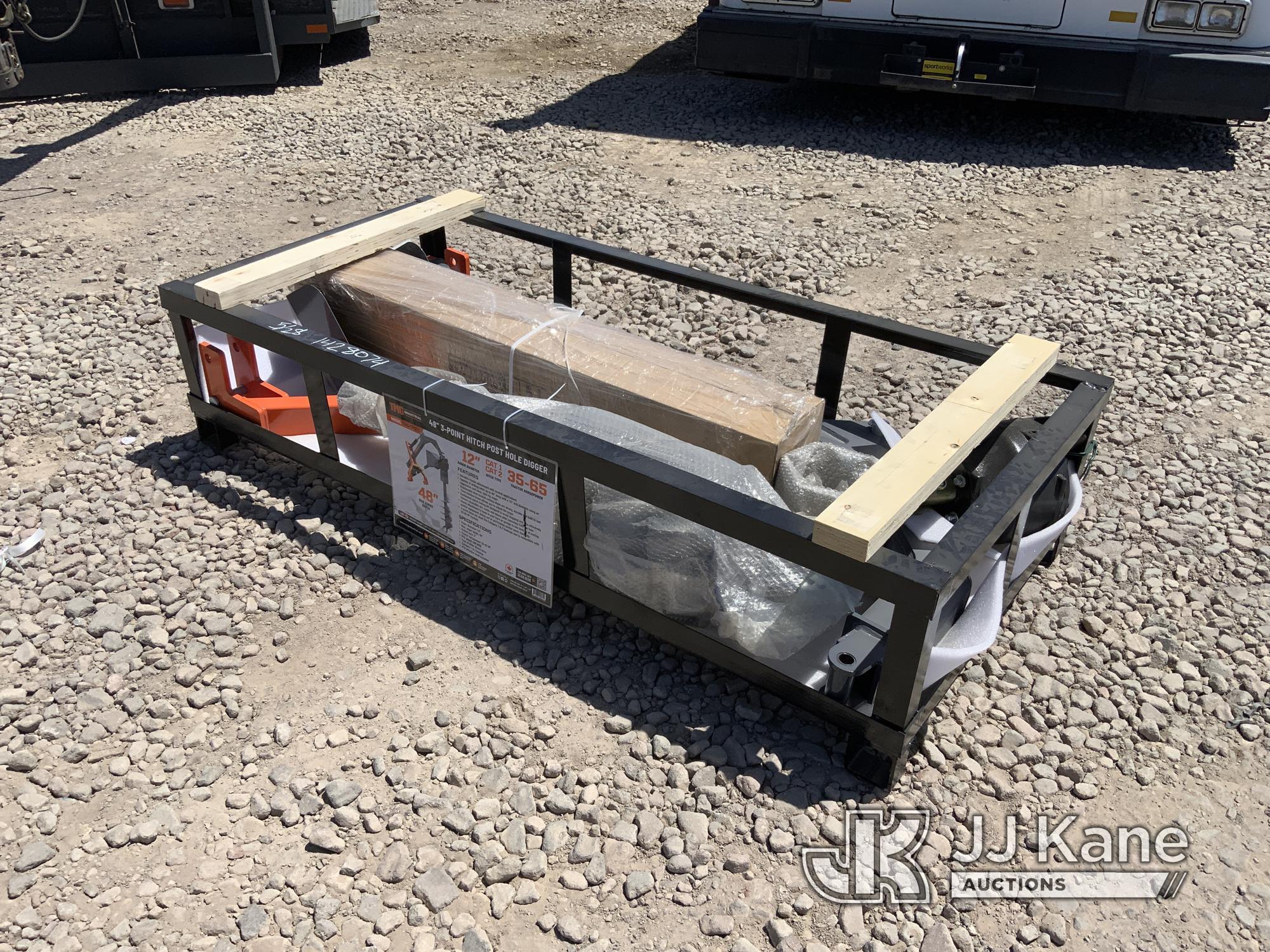 (Dixon, CA) 48in 3 Point Post Hole Digger (New) NOTE: This unit is being sold AS IS/WHERE IS via Tim