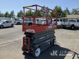 (Dixon, CA) Skyjack Scissor Lift 26ft 32in Electric. (Operates.) NOTE: This unit is being sold AS IS