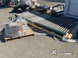 (Dixon, CA) Uline Metal Conveyor with Extra Wide Rollers (Used) NOTE: This unit is being sold AS IS/