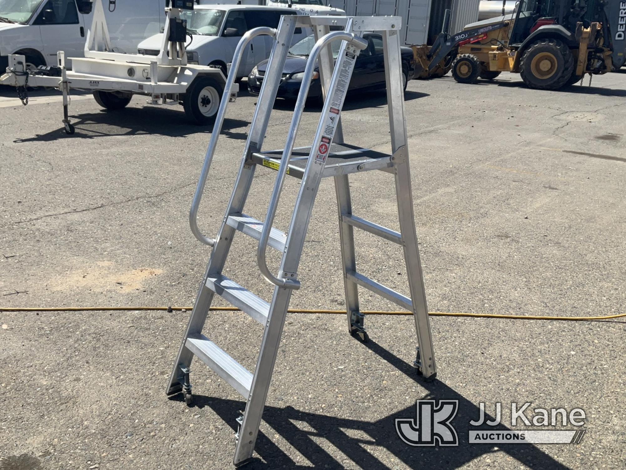(Dixon, CA) Rolling Ladder (Missing Hardware for Platform) NOTE: This unit is being sold AS IS/WHERE